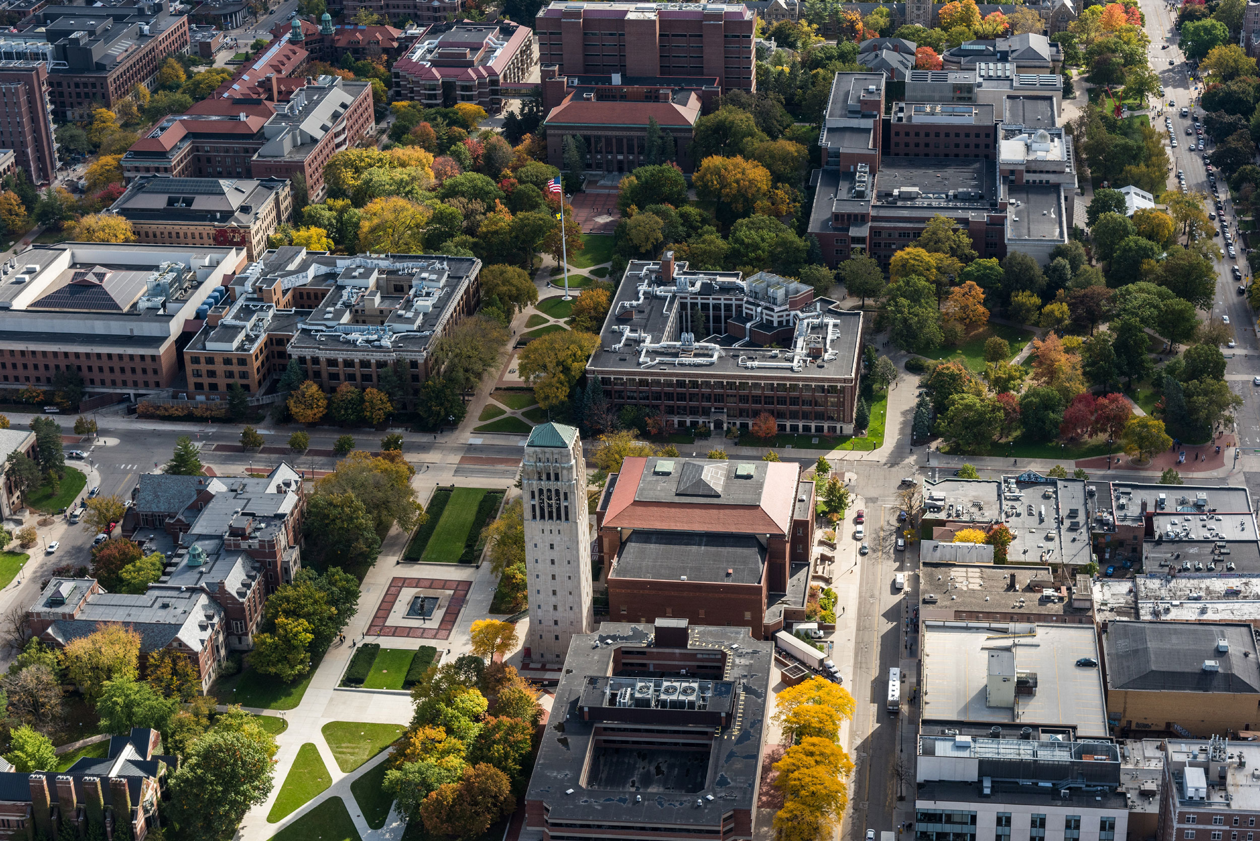 Aerial image of central campus