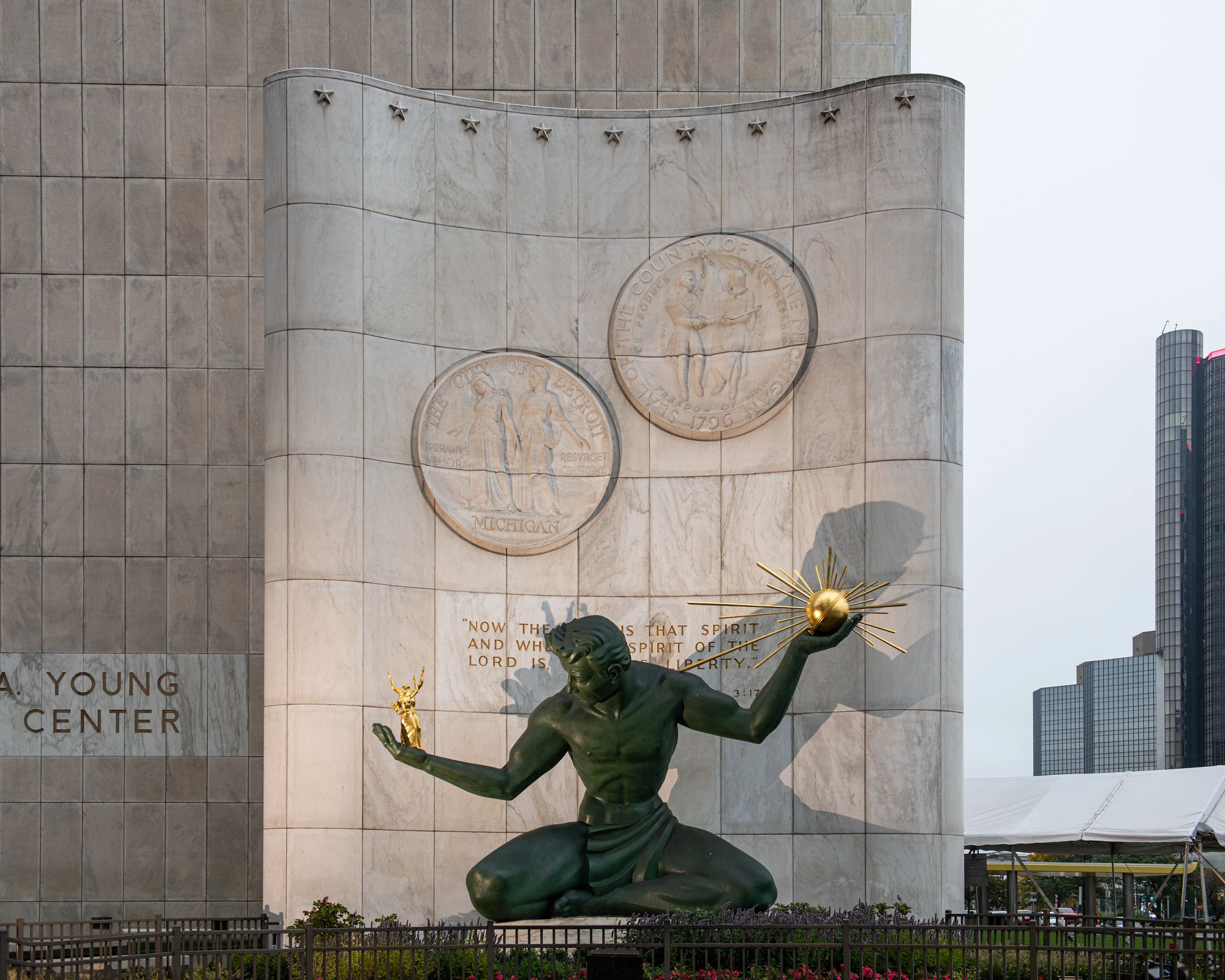 The Spirit of Detroit monument