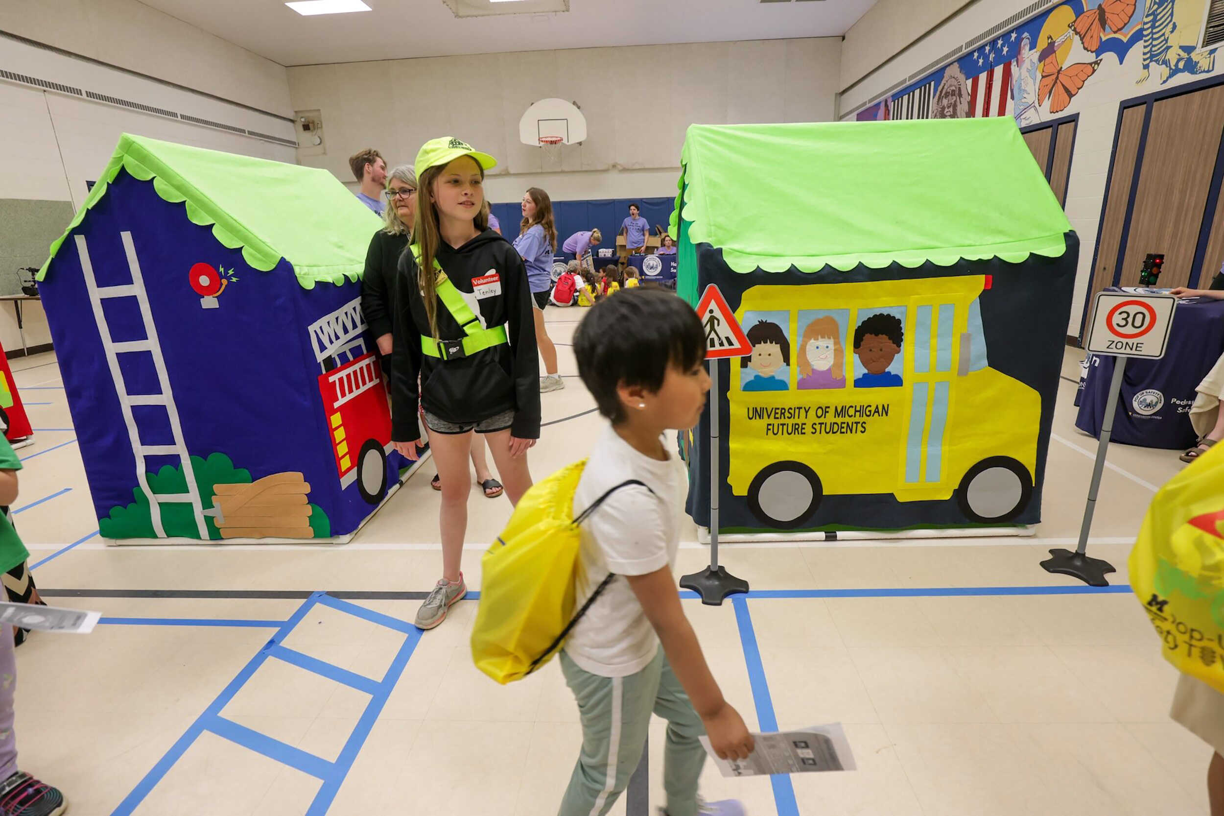 Safety town environment with young children