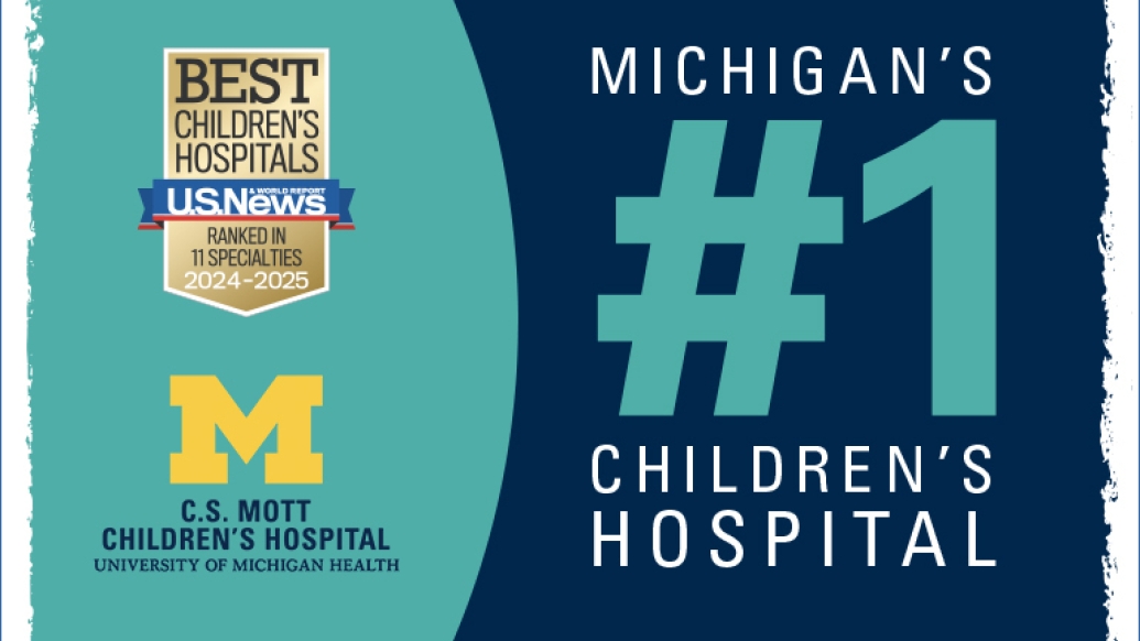 Graphic saying Mott is the No.1 Children's hospital